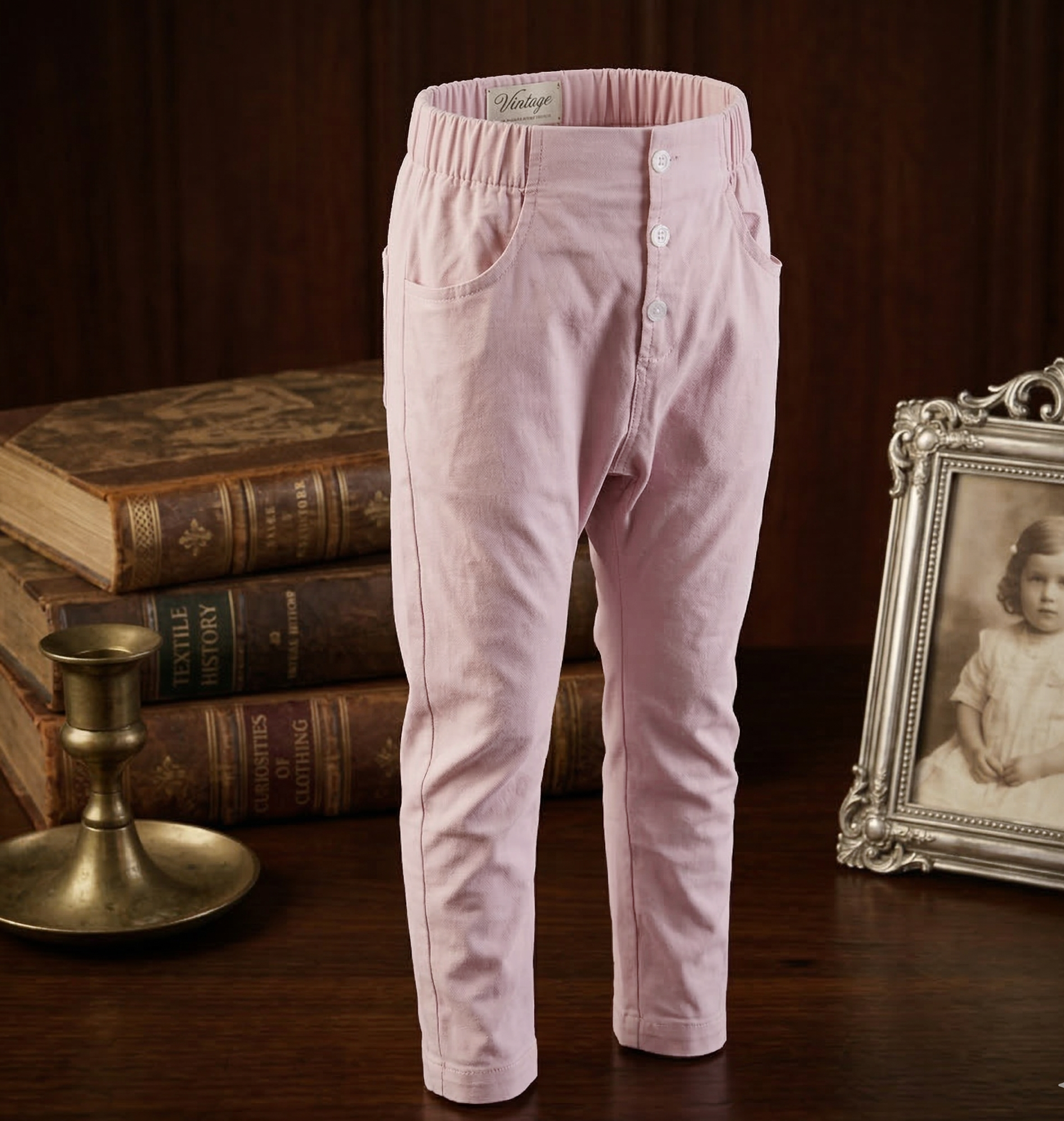 Girls Pink Skinny Pants High Waist Stretch Cotton School Trousers Kids Slim Fit 9-14Y