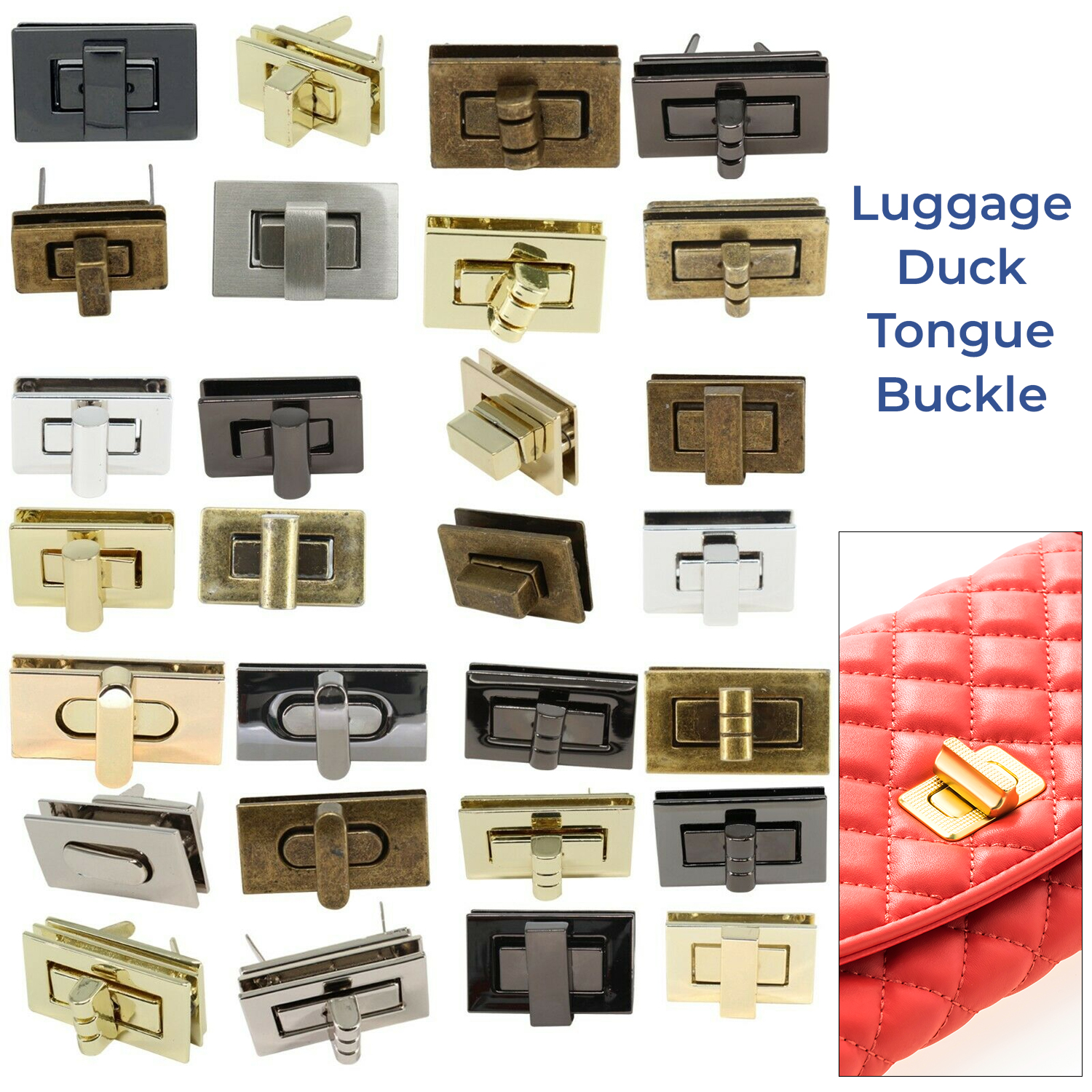 Twist Turn Lock Clasp Fasteners 100 pcs Mixed Sizes Handbag Purse Repair Craft Job Lot UK