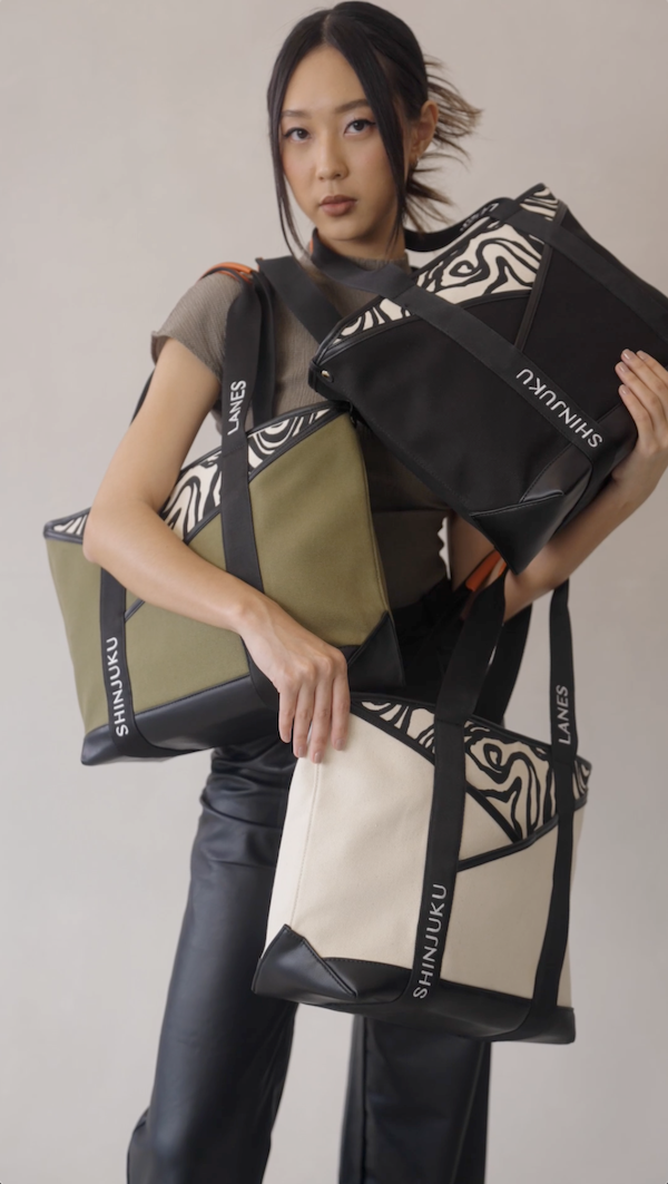 120 x Designer Canvas Tote Bag Shoulder Bag | Mixed Colours | Japanese Origami-Inspired Design
