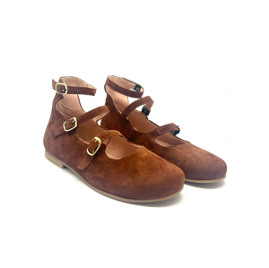 Wholesale Job Lot of 6 The Eugens Girl's Gabi Brown Suede Mary Jane Shoes