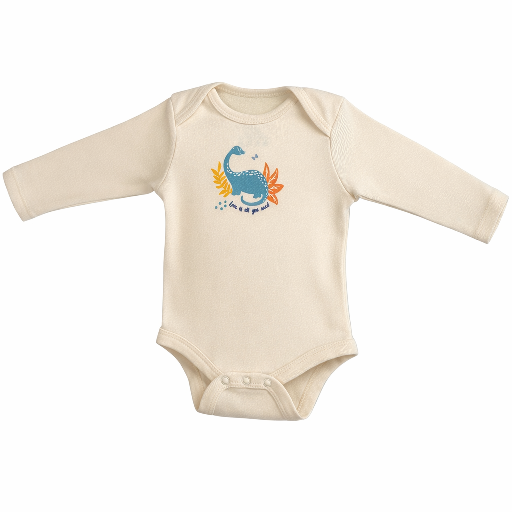 Bebekish Baby Dino Long Sleeve Bodysuits 0–24 Months, Wholesale Job Lot of 60