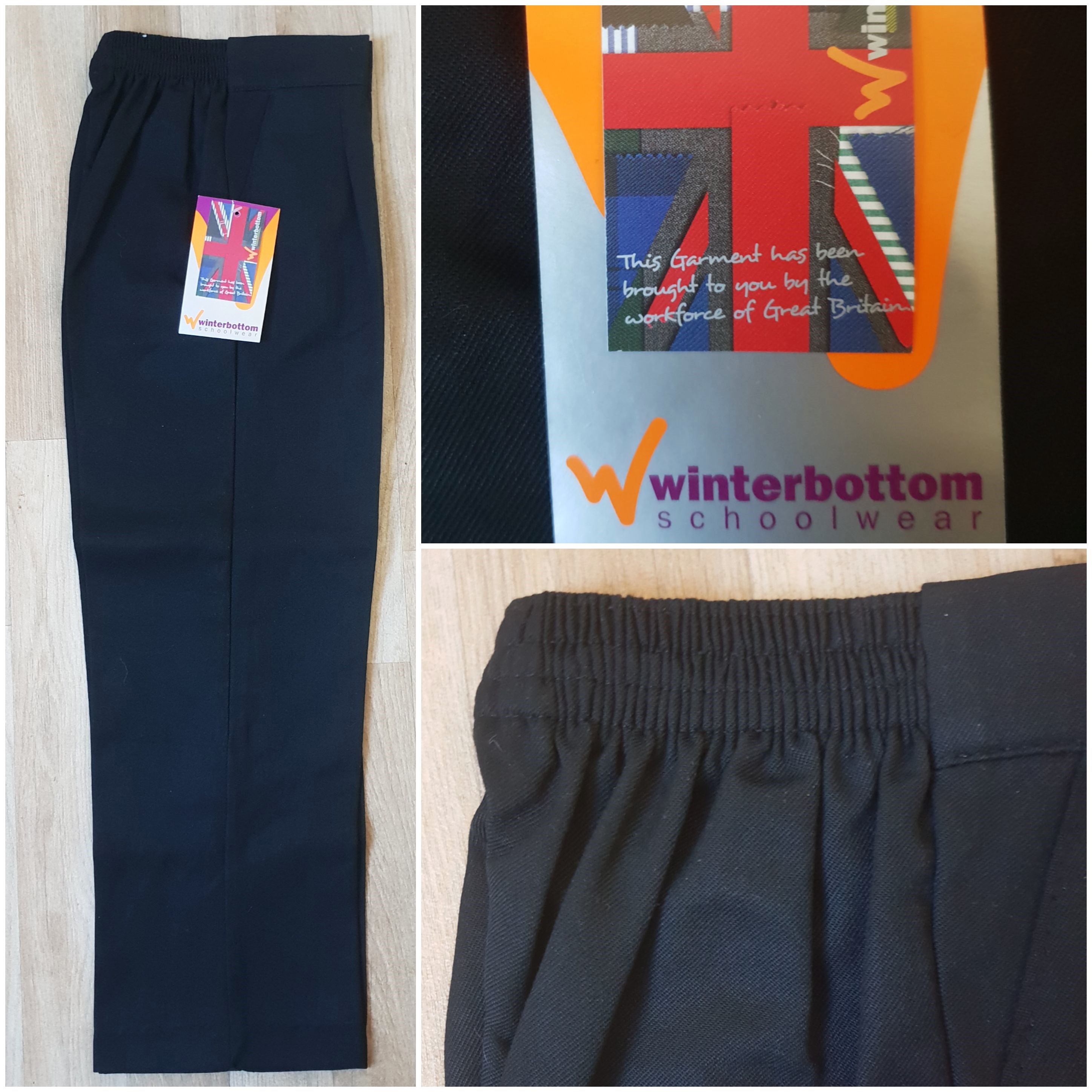 Lot of 21 pairs of Winterbottoms school trousers age 7 years Black & Grey