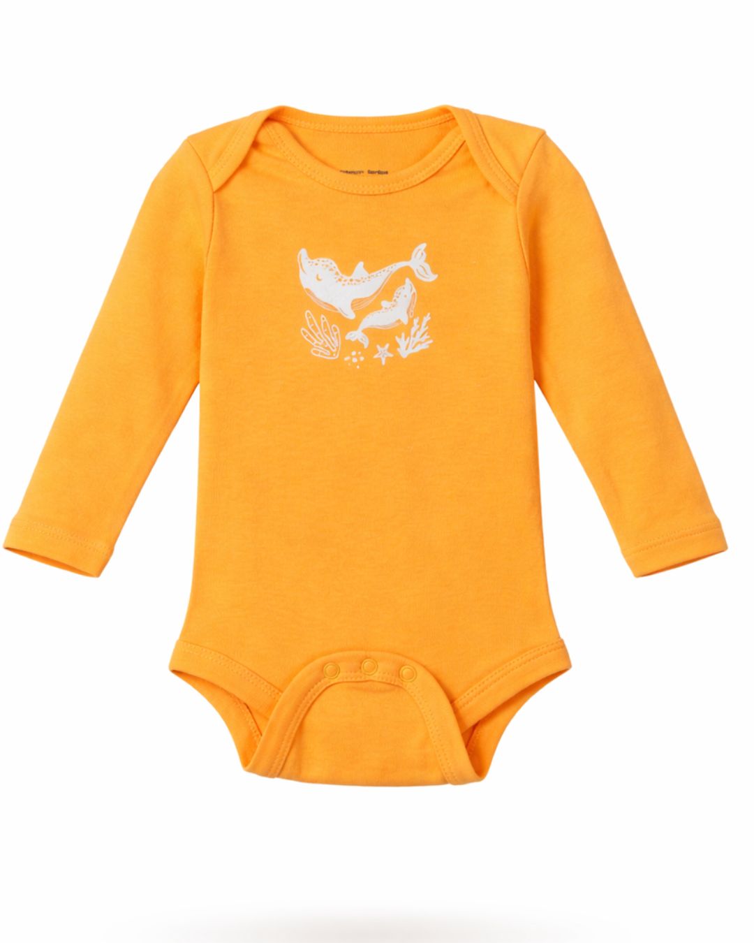 Long Sleeve Baby Bodysuit - Dolphin - 0-24M - Organic Cotton & Bamboo