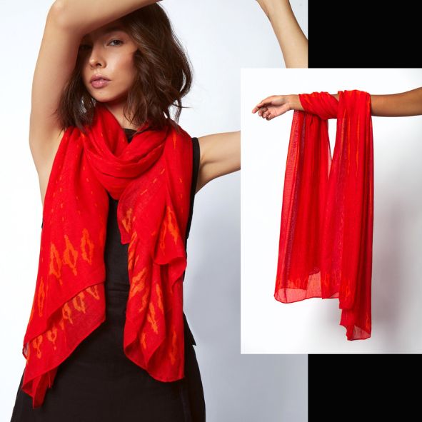 20x Women's Lightweight Scarves - Red Fuchsia
