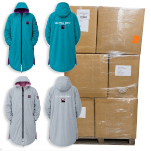 Pallet of 144 Mixed Ultra Dry Waterproof Changing Robes (XS-XL)