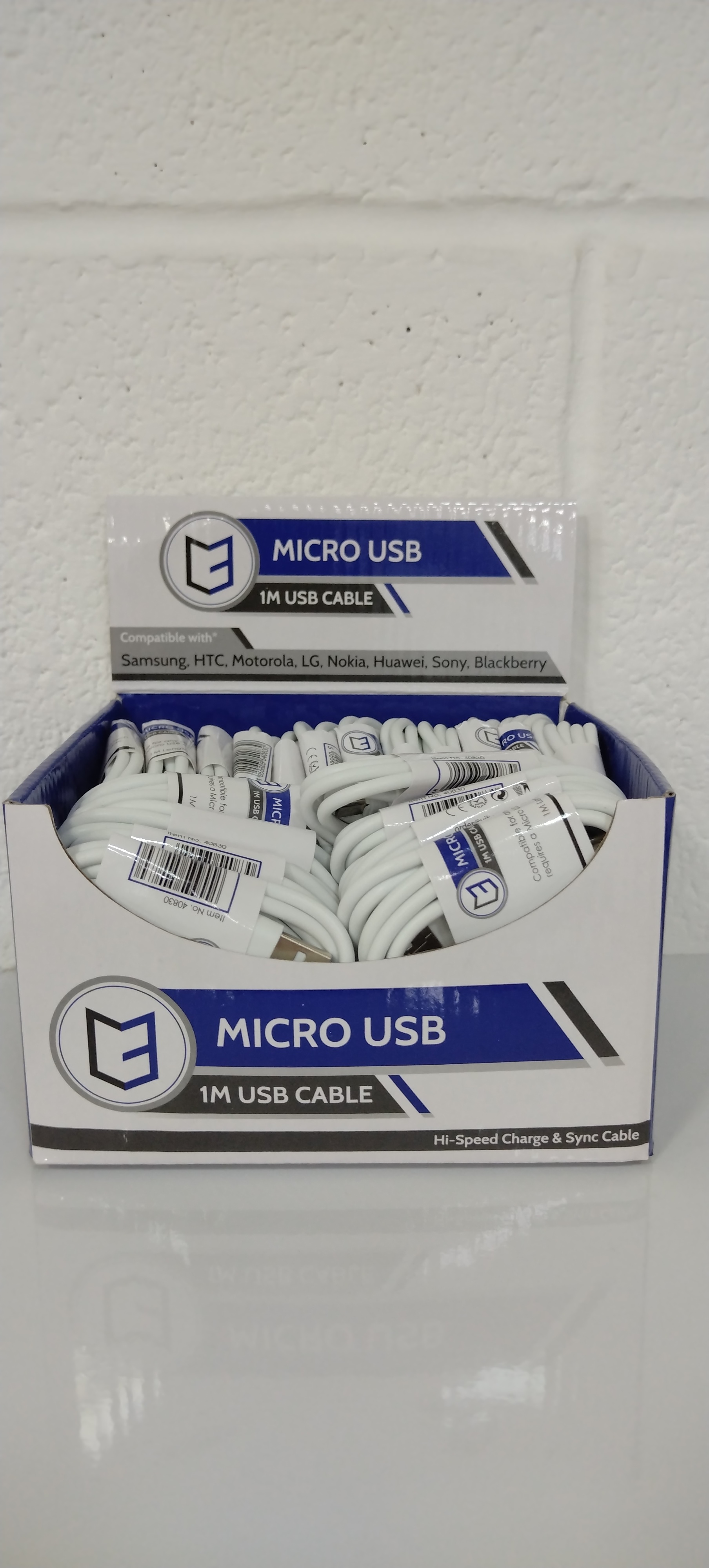 400 cables 1 Metre Micro charging cables (40 Cables per box) (10 Boxes)