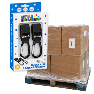 Pallet of 2,000 Little Explorers Premium Buggy Clips – 2 Pack Universal Hooks