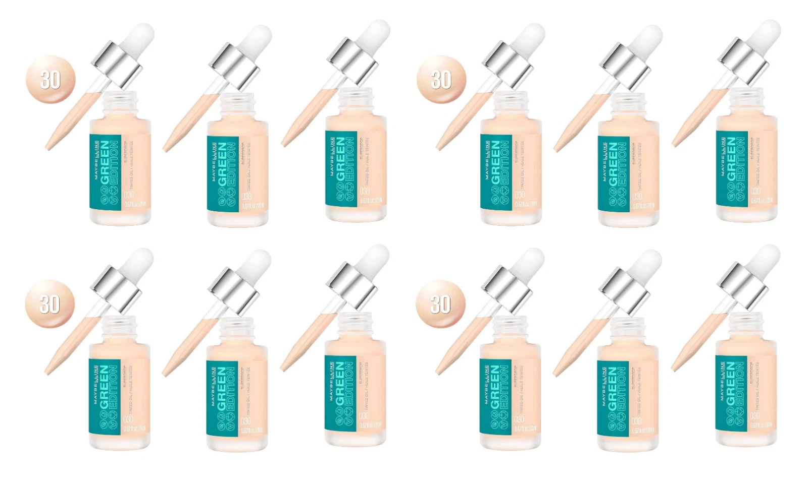 48 Bottles Maybelline Green Edition Superdrop Tinted Oil | Shade 30 | RRP £480