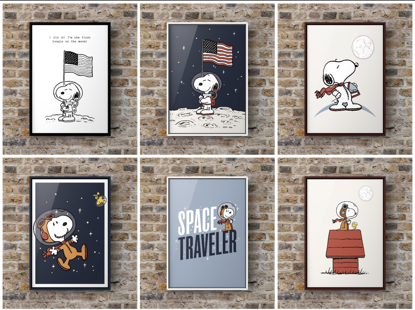 A4 Snoopy Art Prints (Space Theme)