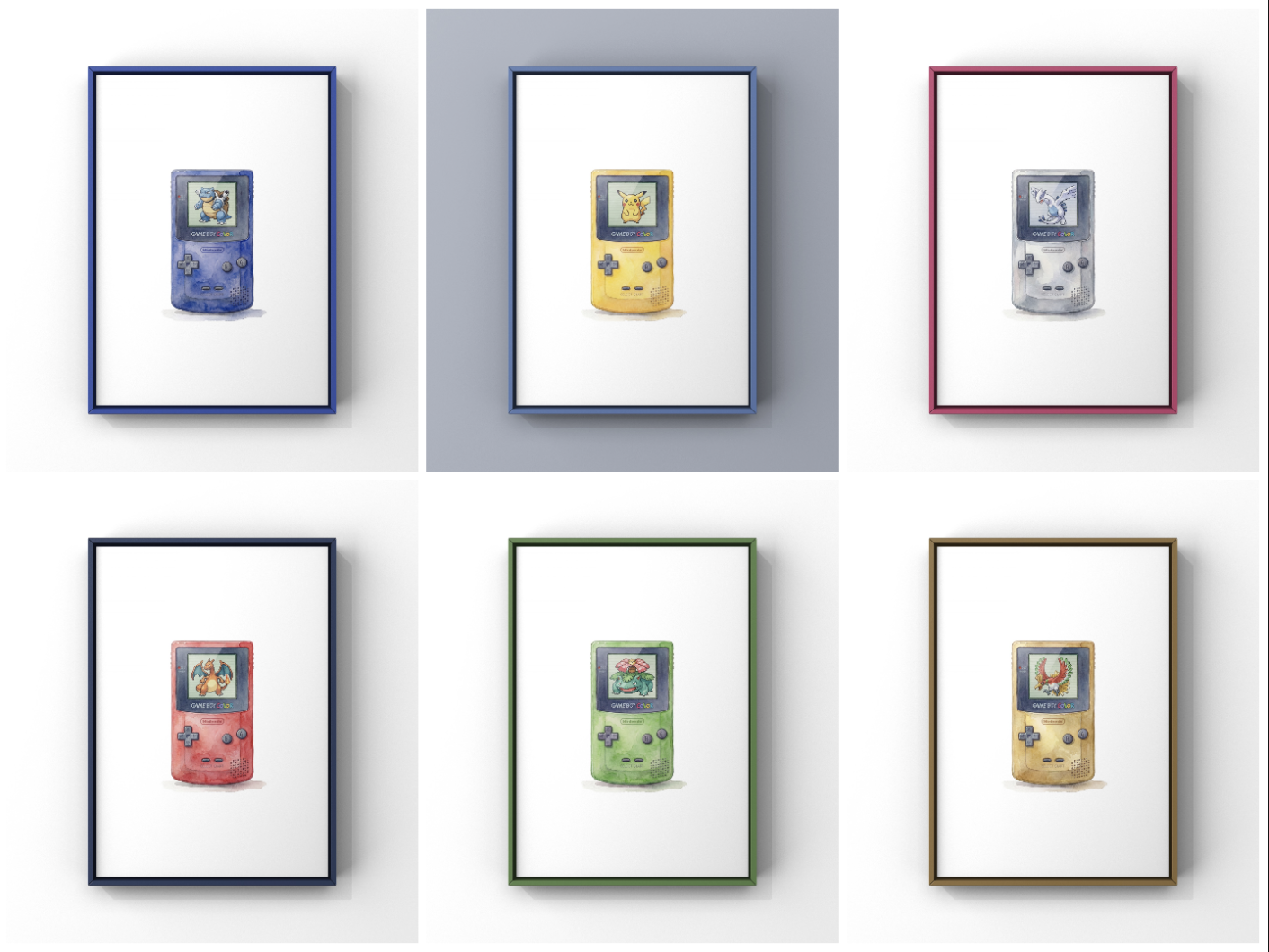 A4 Nintendo GameBoy Pokemon Art Prints