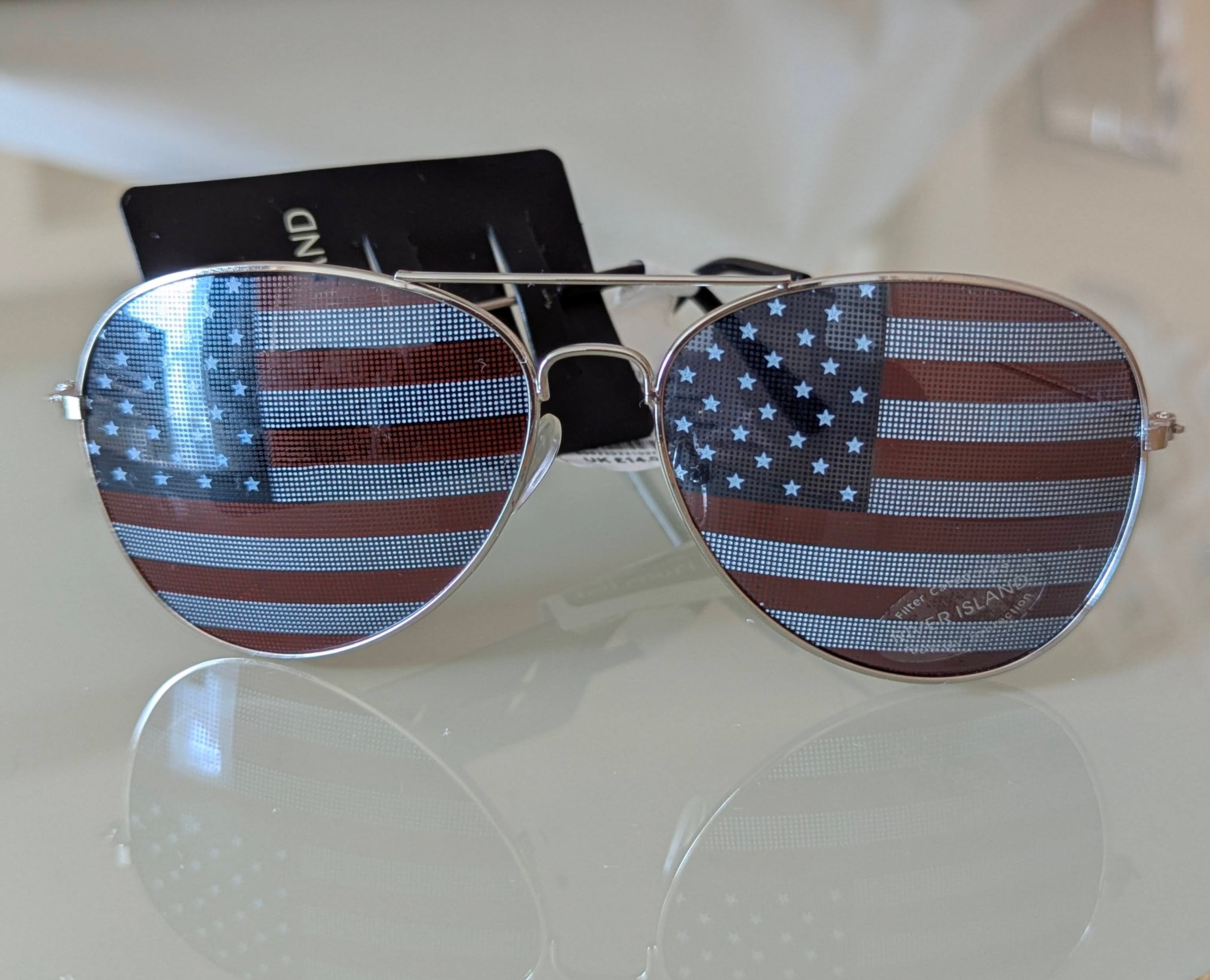 40 Ex-chain store American Flag Sunglasses. 
