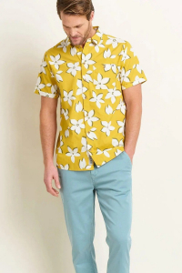 One Off Job Lot of 8 Brakeburn Mens Yellow Flower Shirts