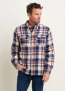 One Off Job Lot of 4 Brakeburn Navy Blanket Check Shirt (M-XXL)