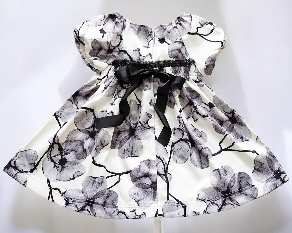 Girls Floral Puff Sleeve Dress Age 1-9 A Line Party Birthday Princess Outfit