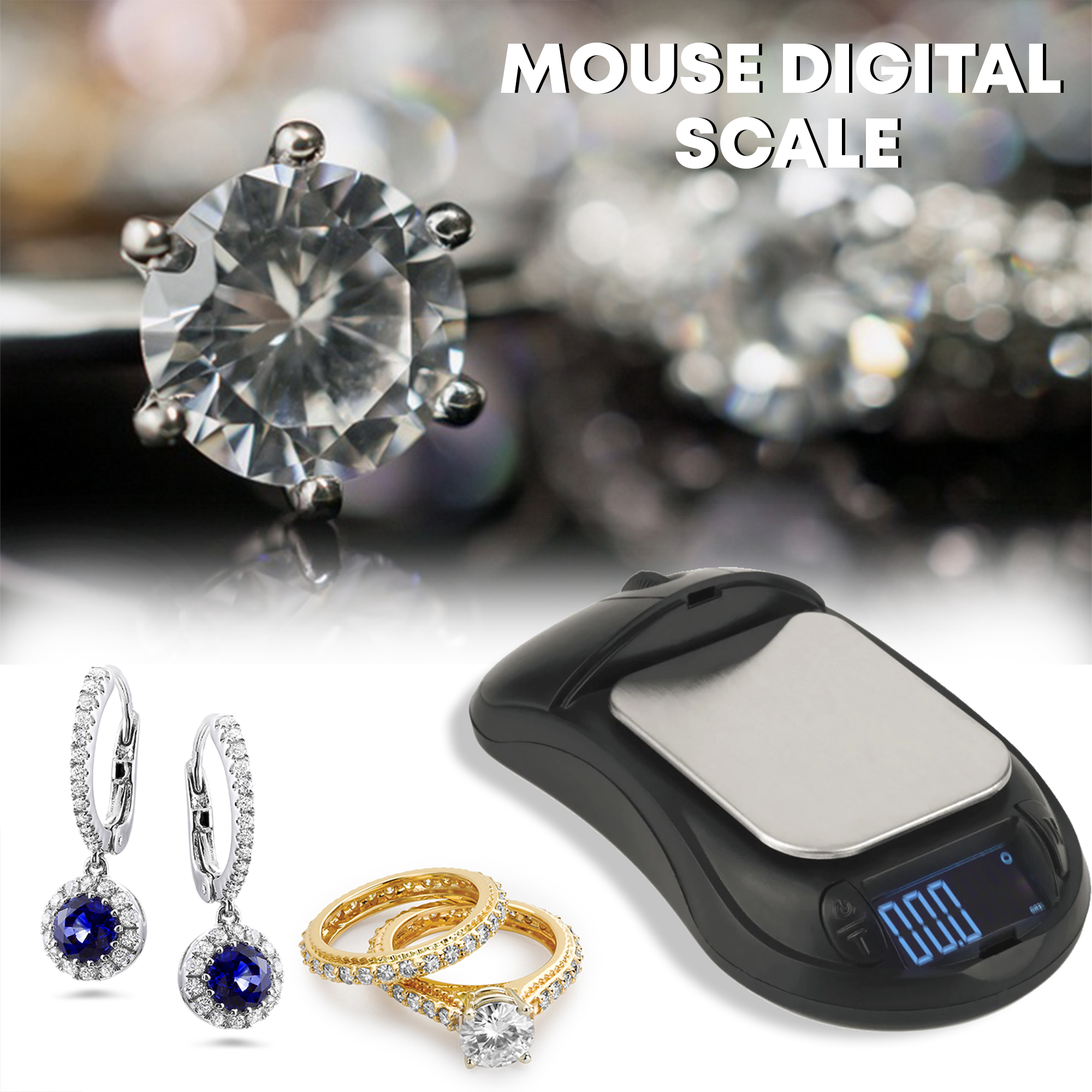 Portable LCD Digital Mouse Scale 50 Pcs High Precision Jewellery Pocket Weighing Scale Wholesale Clearance