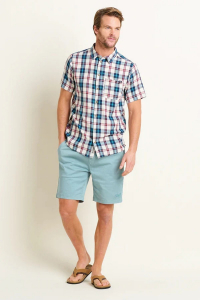 Wholesale Job Lot of 8 Brakeburn Mens Cream Check Short Sleeve Shirt (S-L)