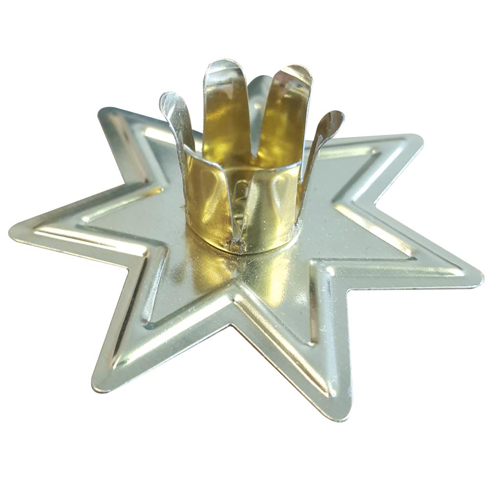 1000 Adjustable Chime / Spell Candle Holders - Gold Colour Mini Star (10 x boxes of 100)