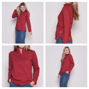 One Off Job Lot of 1 Brakeburn Women's Burgundy Quarter Zip Sweat (10)