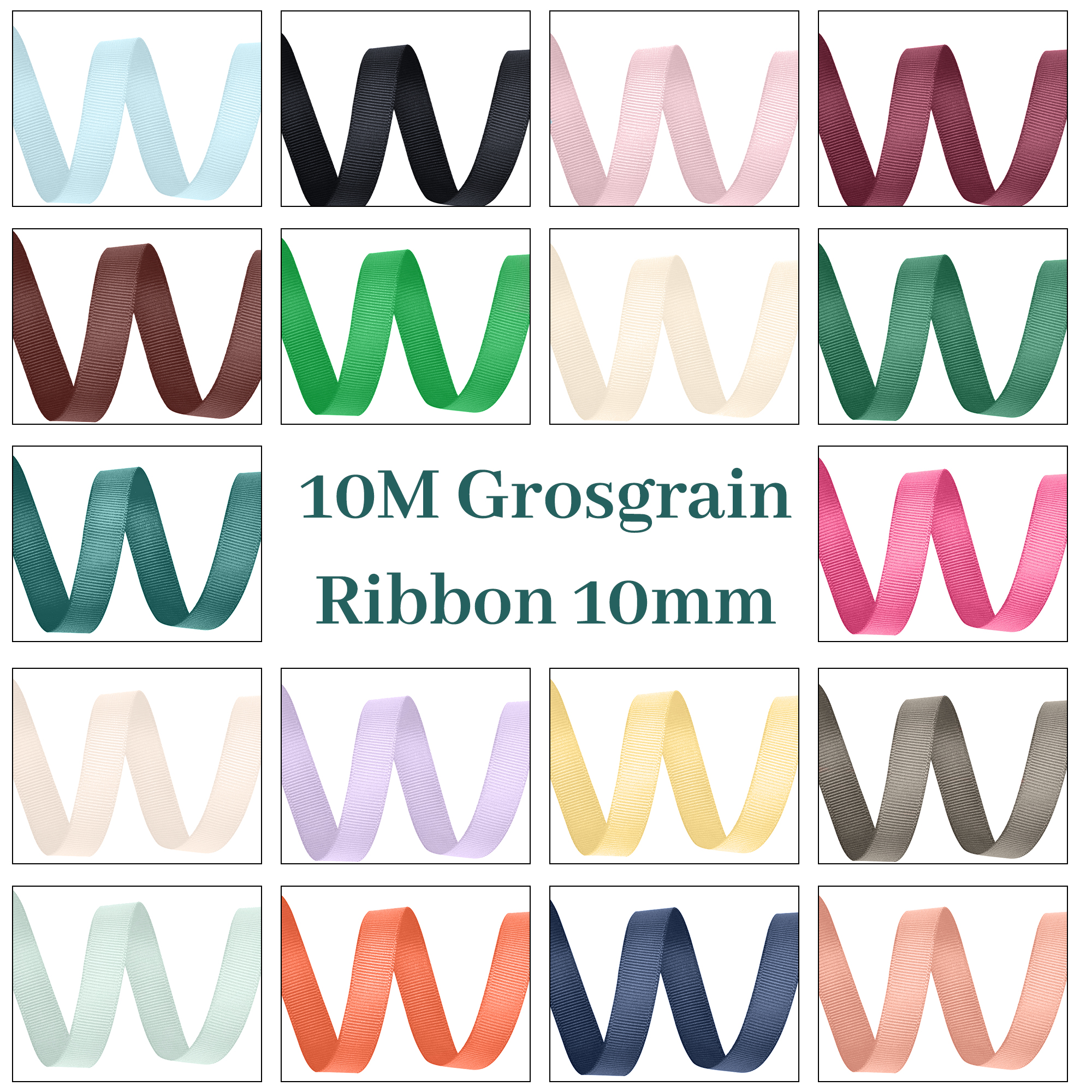 Grosgrain Ribbon 100 Rolls 10mm x 10m Bulk Craft Gift Wrap Cake Decoration Joblot Wholesale