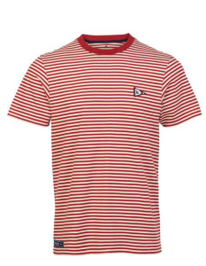 Job Lot of 1 Brakeburn Men's Burgundy Flag Stripe T-Shirt XXL