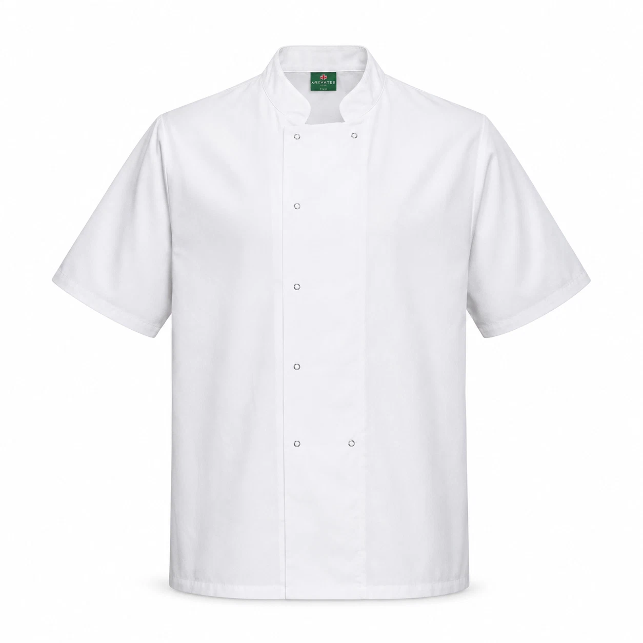 Arrivatex White Short Sleeve Chef Jacket Mesh Back Catering Workwear | Medium