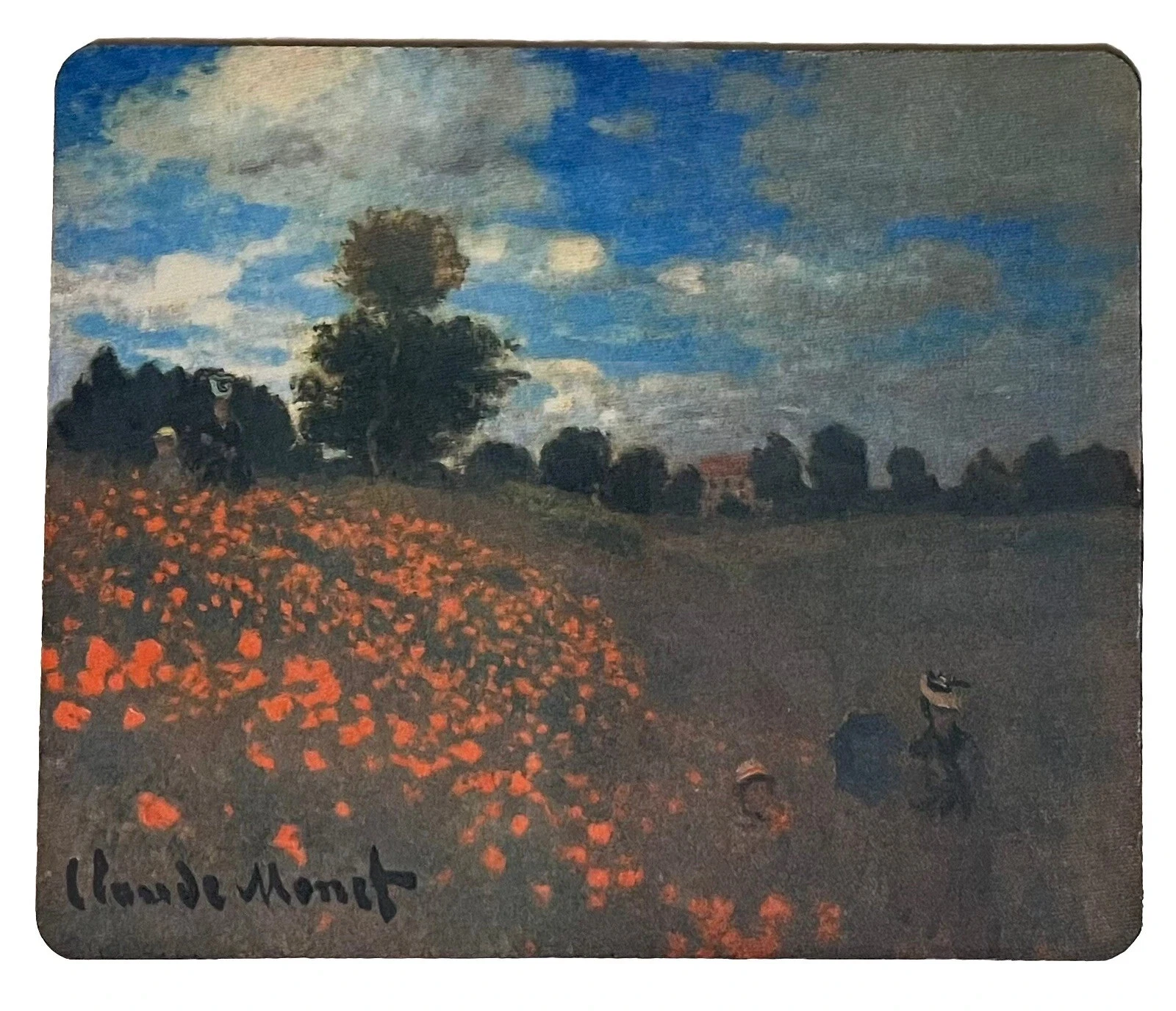 Claude Monet Poppy Field Mouse Mat, Non Slip Desk Mat , Art Print 20x24cm