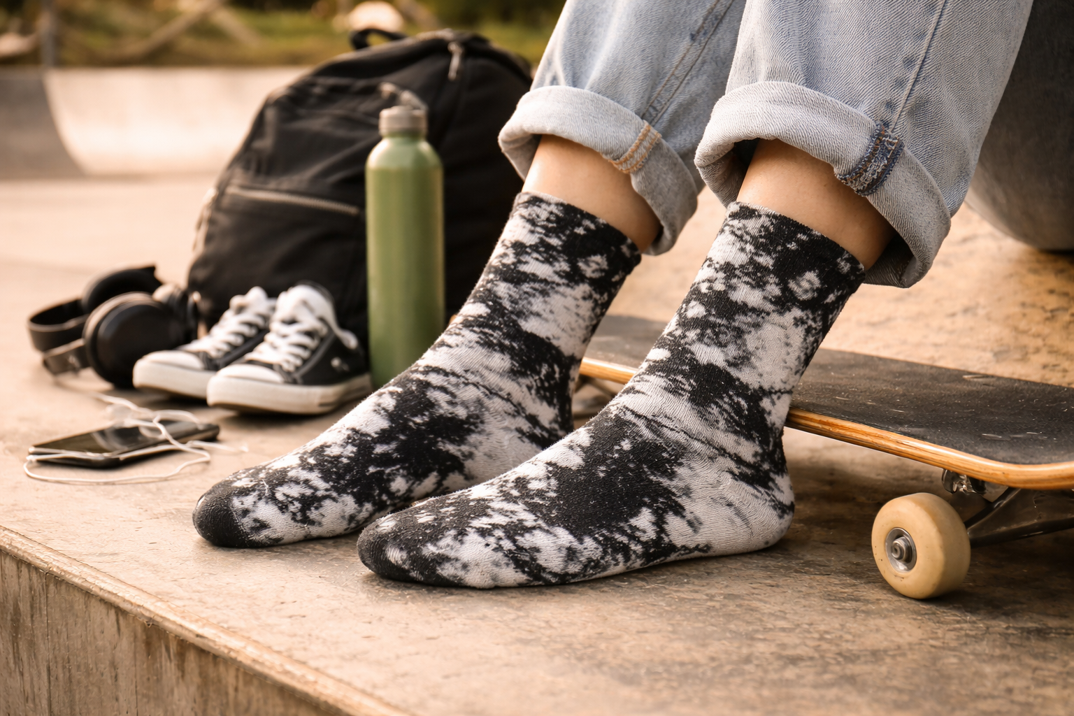 Tie Dye Cotton Socks Unisex Colourful Fashion Socks Mixed Colours x 100