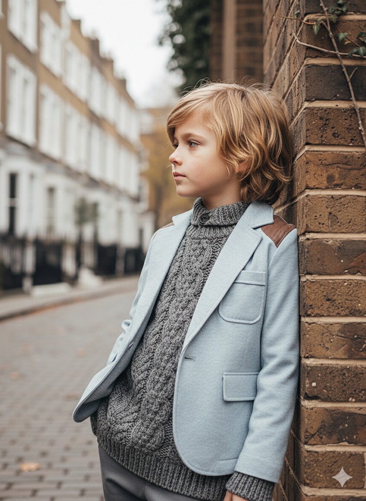 New Boys Light Blue Cotton Blazer Vintage Smart Casual Jacket 3-7 Years Kids New