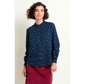 Job Lot of 4 Brakeburn Women's Navy Stars Embroidered Blouses