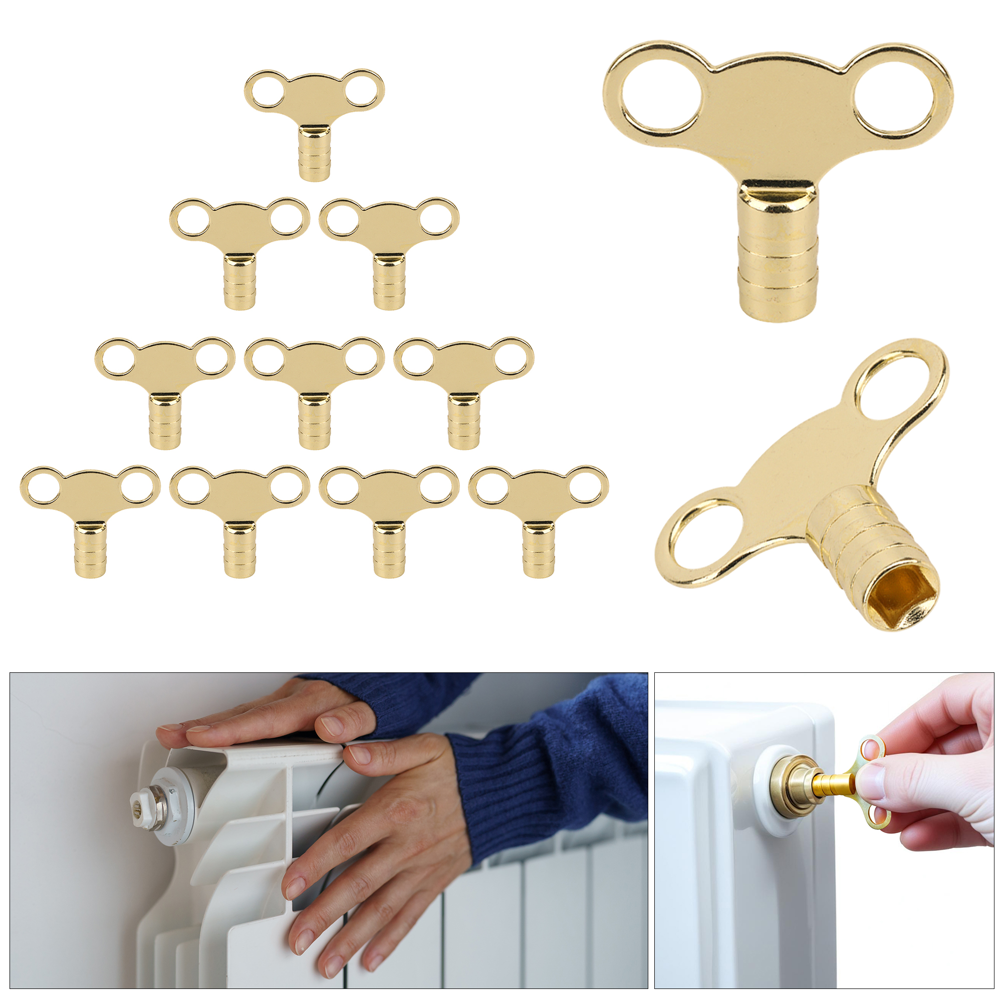 500 Brass Radiator Bleed Keys, 5mm – Heating Valve Tools
