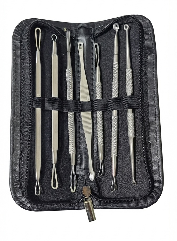 approx 120 pcs facial nail tool set in case