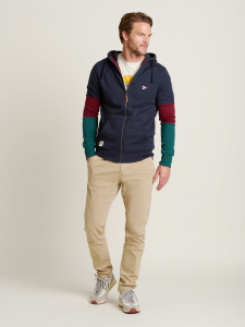 Job Lot of 8 Brakeburn Men's Navy Colour Block Zip Through Hoodie (AW24)