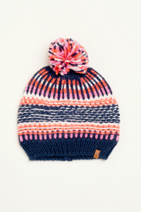 3 x Brakeburn Women's Navy Textured Stripe Knitted Hats | AW23