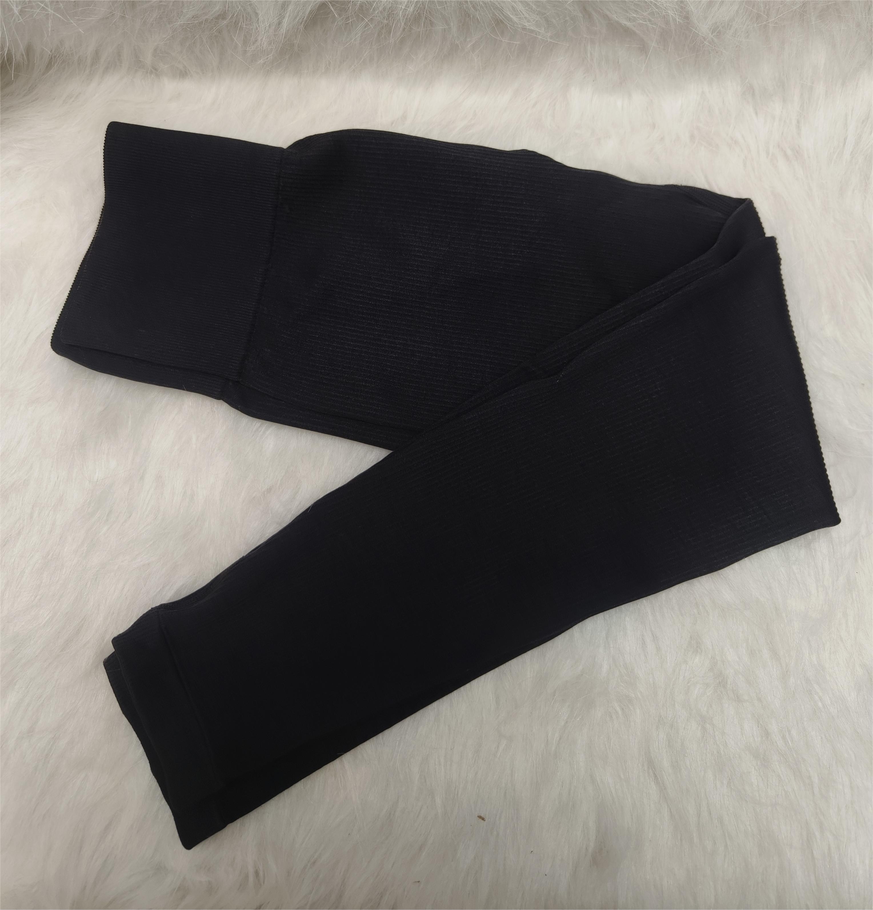 40x Women's Ribbed High-Waist Yoga Pants – Full Length, Black, 10 of Each UK 6-8, 10, 12-14, 16-18