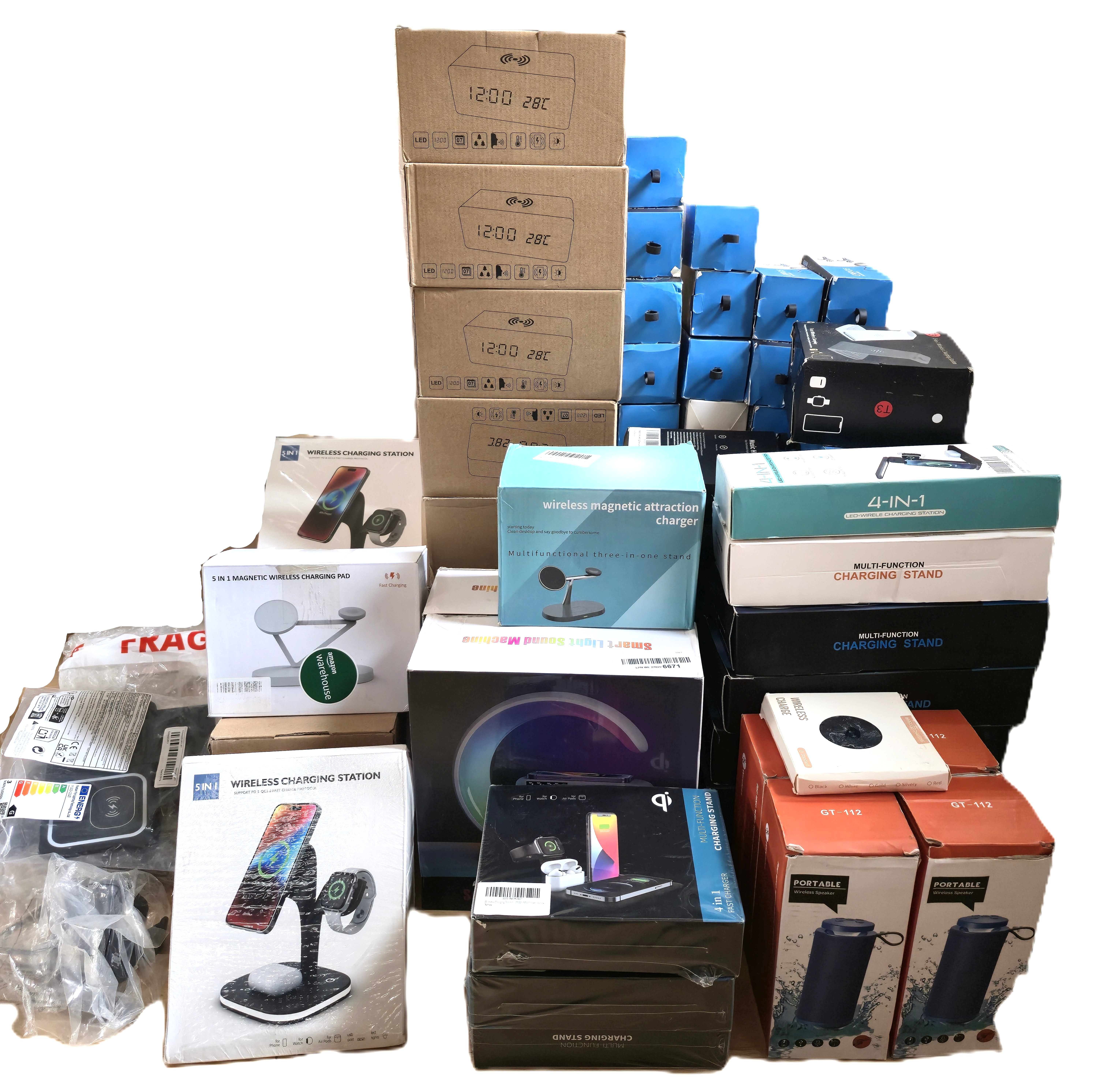 Wireless Charging Stations, Wireless Dock Charger, Car Charger, Bluetooth Speakers - RRP £2580.00