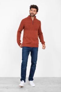 One Off Job Lot of 9 Brakeburn Men's Rust Quarter Zip Jumpers (S-XL)