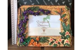 "Tropical Dreams "100 items of mixed photo frames and trinket boxes in cast ,hand painted resin.