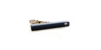 Navy Acrylic Palm Tree Pattern tie clip