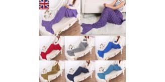 Mermaid Tail Blanket Crocheted Cocoon Sofa Beach Quilt Rug Knit Lapghan Christmas Gift winter warm