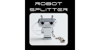 Wholesale lot of 48 x Robot Design Headphone Splitter Silver Novelty Keychain