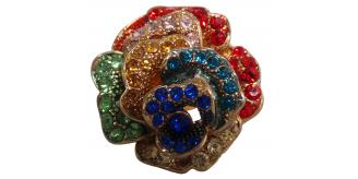 Wholesale Joblot of 30 Womens Ex-High Street Multi-Colour Flower Gold Rings