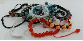 Wholesale Lot Of 50 Shamballa And Clear Bead Bracelets Girls And Womens 