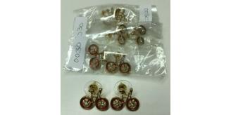 Wholesale Lot Of 30 Pairs Of Gold Bike Earrings Studs, 3 Colours Womens Cycling