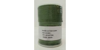 Joblot of Approx 460m of Green Round High Quality Leather Cords 2mm Wide