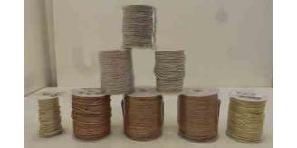Joblot of 540m of Pearl/White Mixed Round Leather Cords 3 Shades 1mm Wide