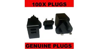 100 x compatible USB Charger Charging plugs for iPhone Samsung HTC Amazon