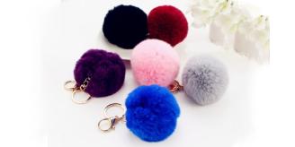 HANDBAG CHARM KEY RING FURRY AND SOFT