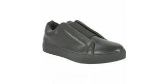 Ascot Mens Style Carter, Slip On Cup Sole Trainer in Black