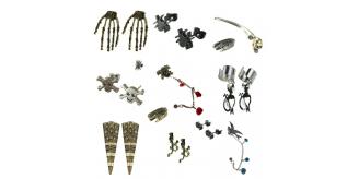 Joblot Of 100 Halloween Gothic, Emo Ear Cuffs & Earrings (60 Singles, 40 Pairs)