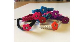 Wholesale Joblot Of 50 Flower Braided Bracelets In multiple Colour Variations